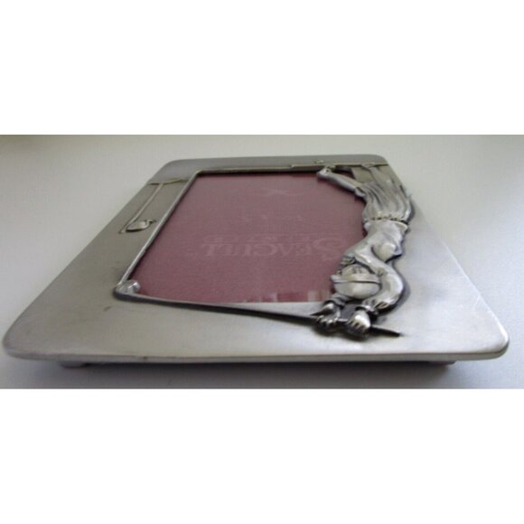 Vintage Seagull Canada Pewter Woman Golfer Scene Picture Frame - 1990 - 3.5 x 5 - Picture 4 of 15